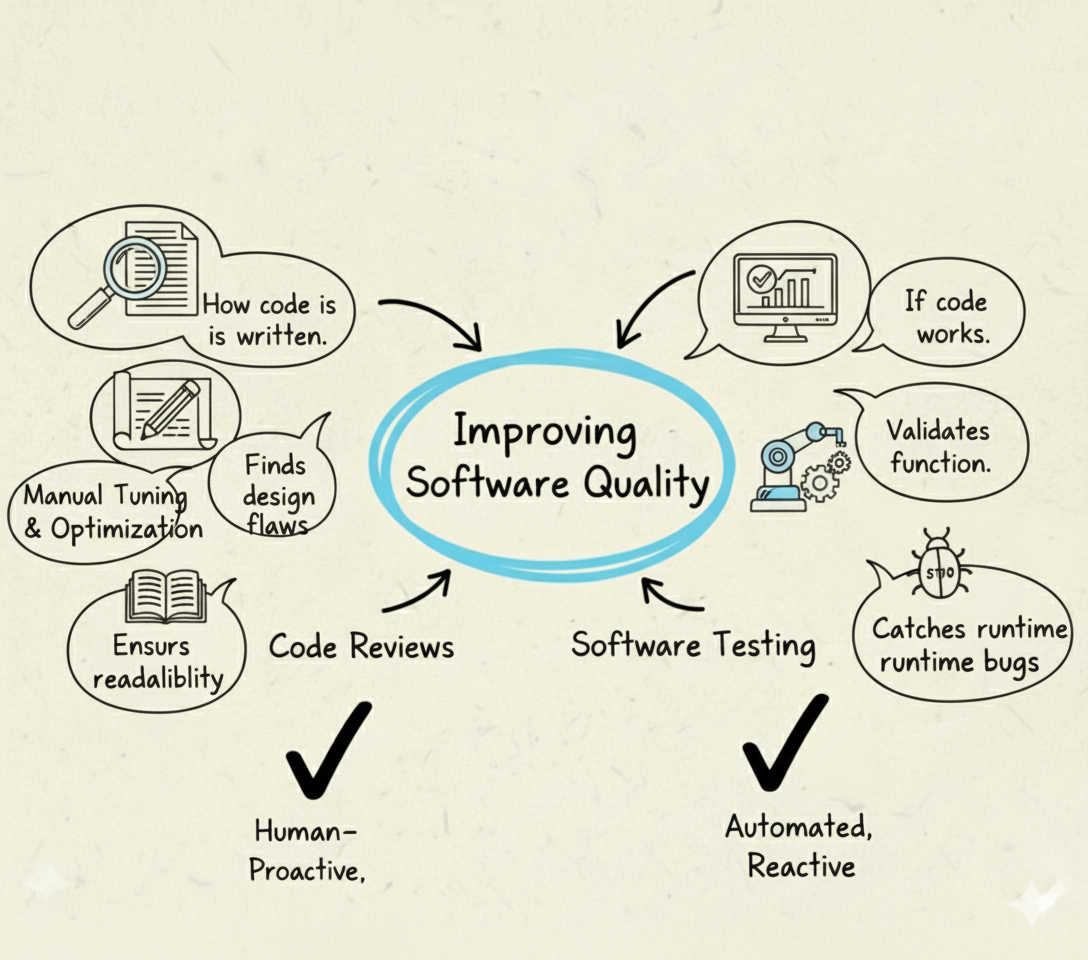 Code Reviews vs Testing in Software Development